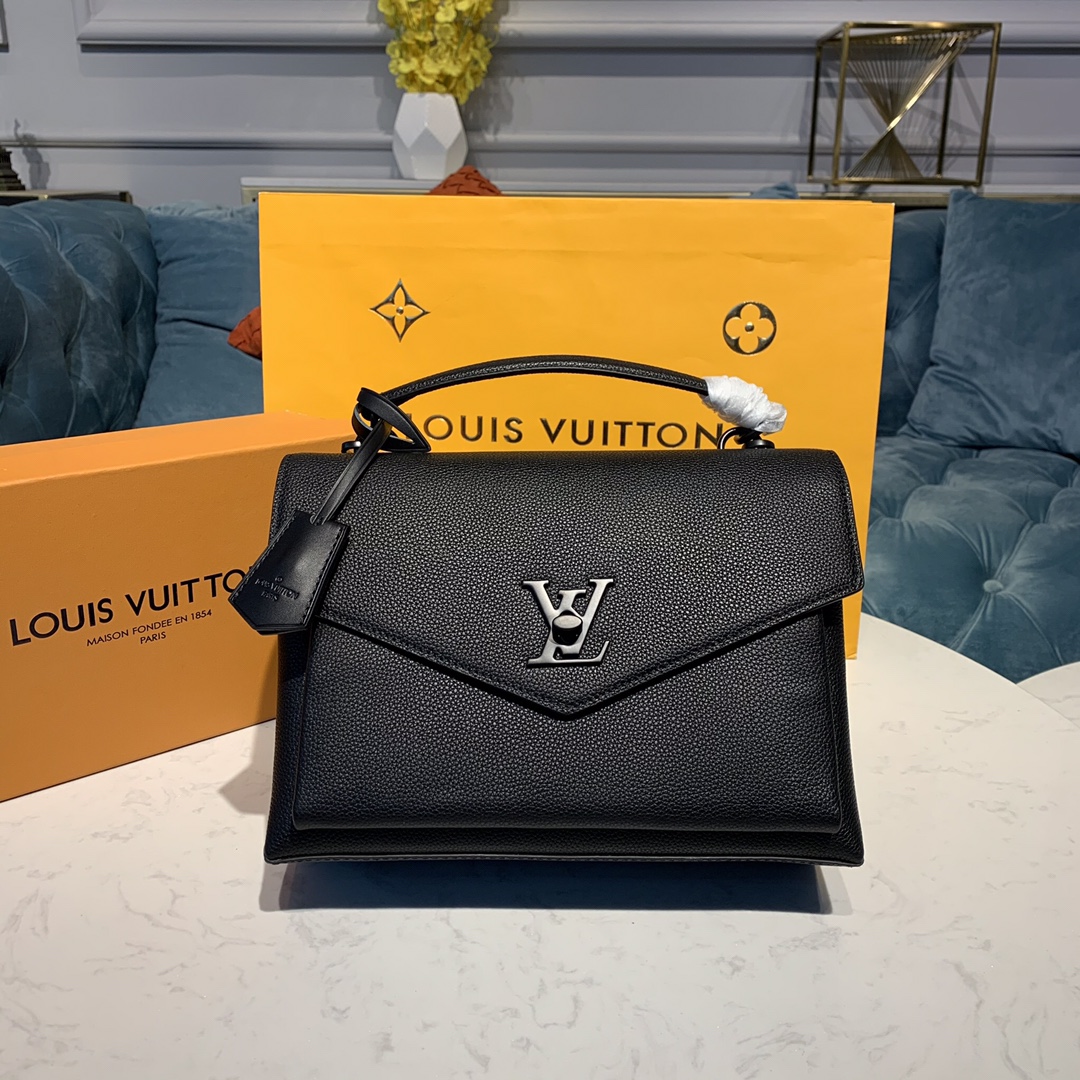 Louis Vuitton MYLOCKME SATCHEL Shoudler Bag M54849 Black